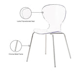 Clarion Lucite Polycarbonate / Metal Contemporary Chrome Metal Dining Chair - 19.5" W x 19" D x 32.5" H