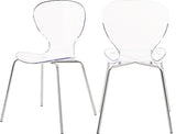 Clarion Lucite Polycarbonate / Metal Contemporary Chrome Metal Dining Chair - 19.5" W x 19" D x 32.5" H