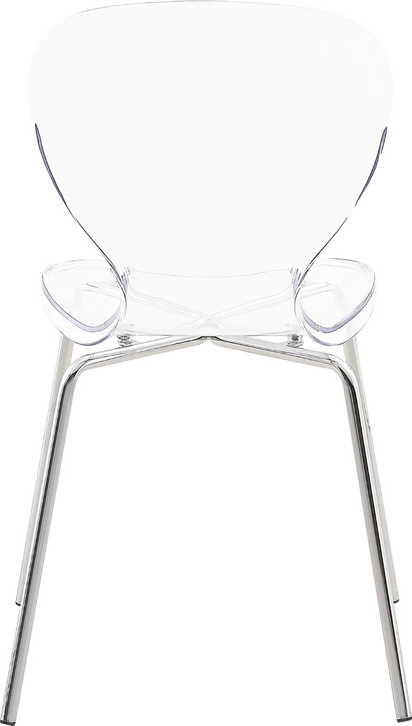 Clarion Lucite Polycarbonate / Metal Contemporary Chrome Metal Dining Chair - 19.5" W x 19" D x 32.5" H