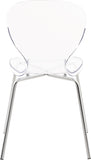 Clarion Lucite Polycarbonate / Metal Contemporary Chrome Metal Dining Chair - 19.5" W x 19" D x 32.5" H