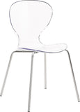 Clarion Lucite Polycarbonate / Metal Contemporary Chrome Metal Dining Chair - 19.5" W x 19" D x 32.5" H