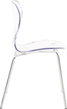 Clarion Lucite Polycarbonate / Metal Contemporary Chrome Metal Dining Chair - 19.5" W x 19" D x 32.5" H