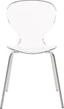 Clarion Lucite Polycarbonate / Metal Contemporary Chrome Metal Dining Chair - 19.5" W x 19" D x 32.5" H