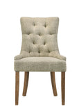 Yotam Transitional Side Chair Beige Fabric & Salvaged Oak Finish 77162-ACME
