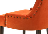 Farren Transitional Side Chair Orange Velvet & Espresso Finish 77164-ACME