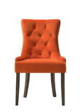 Farren Transitional Side Chair Orange Velvet & Espresso Finish 77164-ACME