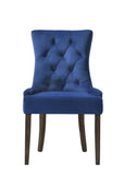 Farren Transitional Side Chair Blue Velvet & Espresso Finish 77165-ACME