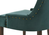 Farren Transitional Side Chair Green Velvet & Espresso Finish 77166-ACME