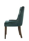 Farren Transitional Side Chair Green Velvet & Espresso Finish 77166-ACME