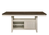 Tasnim Transitional Counter Height Table Oak & Antique White Finish 77180-ACME