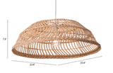 Zuo Modern Arcade Steel, Rattan Transitional Commercial Grade Ceiling Lamp Natural Steel, Rattan