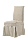 Faustine Transitional Side Chair Tan Fabric(#EX16) & Salvaged Light Oak Finish 77188-ACME