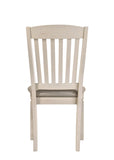 Fedele Transitional Side Chair Tan Fabric & Cream Finish 77192-ACME