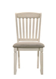 Fedele Transitional Side Chair Tan Fabric & Cream Finish 77192-ACME