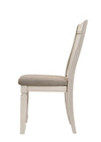 Fedele Transitional Side Chair Tan Fabric & Cream Finish 77192-ACME