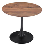 Zuo Modern Opus MDF, Steel Modern Commercial Grade Dining Table Brown, Black MDF, Steel