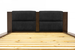 VIG Furniture Nova Domus Fantasia - Walnut/Dark Grey Bed and Two Nightstands VGWDHL-W01-BED-2NS