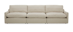 VIG Furniture Divani Casa Fedora - Modern White Fabric Sectional Sofa + Ottoman VGKKKF2637-B1223