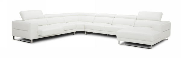 VIG Furniture Divani Casa Hawkey - Contemporary White Full Leather U Shaped Sectional Sofa VGKKKF1066-L2927