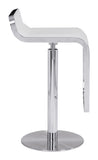 Zuo Modern Equino 100% Polyurethane, Plywood, Steel Modern Commercial Grade Barstool White, Chrome 100% Polyurethane, Plywood, Steel