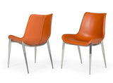 VIG Furniture Modrest Holt - Modern Cognac Eco-Leather Dining Chair  (Set of 2) VGHR3562