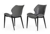 VIG Furniture Modrest Instone - Industrial Grey Eco-Leather Dining Chair (Set of 2) VGHR3532