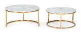 Modrest Jenkin - Modern Gold and Marble Coffee Table Set