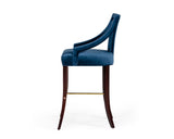 VIG Furniture Modrest Kimball - Glam Blue Velvet Bar Stool VGUIHERSA