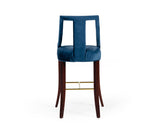 VIG Furniture Modrest Kimball - Glam Blue Velvet Bar Stool VGUIHERSA