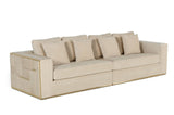 VIG Furniture Divani Casa Mobray - Glam Beige and Gold Fabric Sofa  VGUIMY524