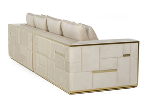 VIG Furniture Divani Casa Mobray - Glam Beige and Gold Fabric Sofa  VGUIMY524