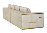 VIG Furniture Divani Casa Mobray - Glam Beige and Gold Fabric Sofa  VGUIMY524