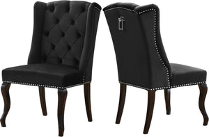 Suri Velvet / Engineered Wood / Metal / Foam Contemporary Black Velvet Dining Chair - 23" W x 26" D x 41" H