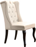Suri Velvet / Engineered Wood / Metal / Foam Contemporary Cream Velvet Dining Chair - 23" W x 26" D x 41" H