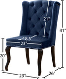 Suri Velvet / Engineered Wood / Metal / Foam Contemporary Navy Velvet Dining Chair - 23" W x 26" D x 41" H