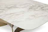 VIG Furniture Modrest Marmot - White Marble and Rose Gold Dining Table VGVCT005-22-WHT