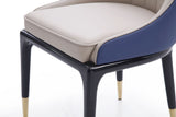 VIG Furniture Modrest Marco - Modern Glam Beige & Blue Dining Chair VGVCB1869-BLU-DC