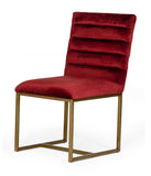 VIG Furniture Modrest Barker - Modern Red & Brush Gold Dining Chair (set of 2) VGGMDC-1251A