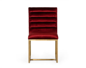 VIG Furniture Modrest Barker - Modern Red & Brush Gold Dining Chair (set of 2) VGGMDC-1251A