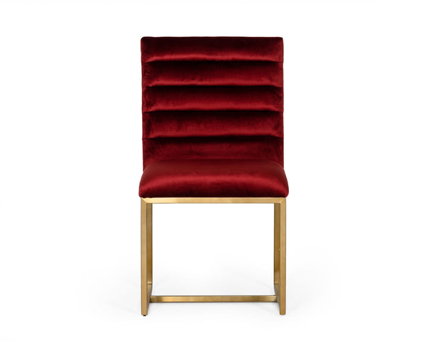 VIG Furniture Modrest Barker - Modern Red & Brush Gold Dining Chair (set of 2) VGGMDC-1251A