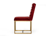 VIG Furniture Modrest Barker - Modern Red & Brush Gold Dining Chair (set of 2) VGGMDC-1251A