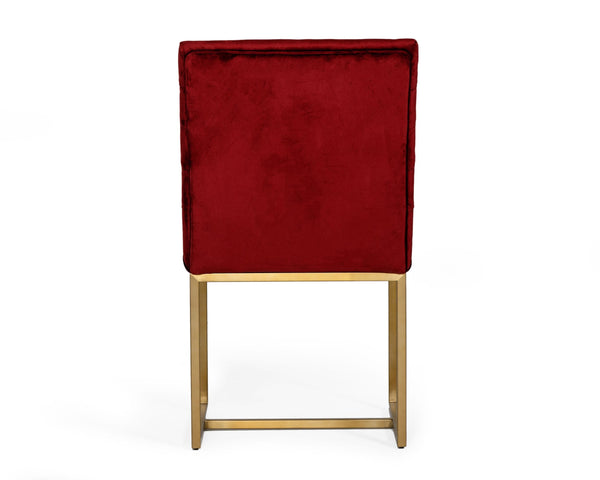VIG Furniture Modrest Barker - Modern Red & Brush Gold Dining Chair (set of 2) VGGMDC-1251A