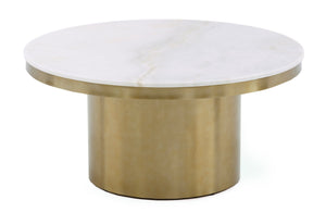 VIG Furniture Modrest Rocky - Glam White & Gold Coffee Table VGGMM-CT-1360A