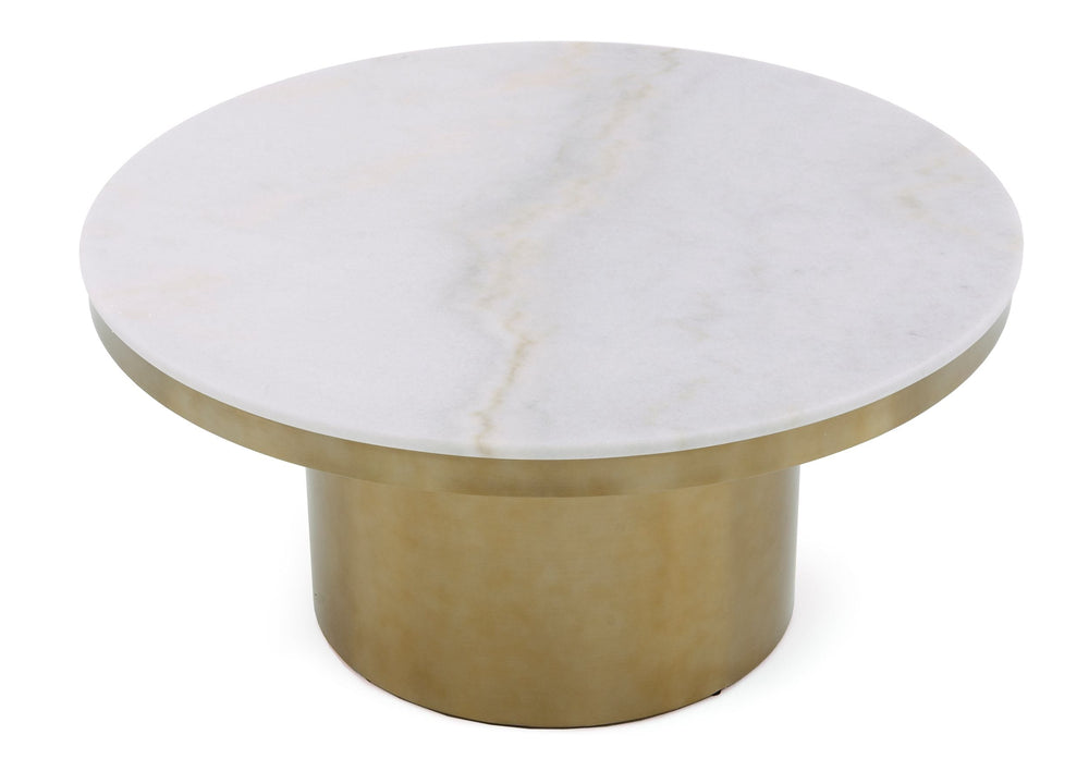 VIG Furniture Modrest Rocky - Glam White & Gold Coffee Table VGGMM-CT-1360A