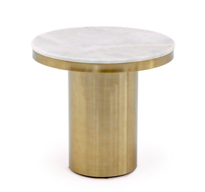 VIG Furniture Modrest Rocky - Glam White & Gold End Table VGGMM-ET-1360A