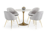 Modrest Collins - Glam White Marble & Gold Dining Table