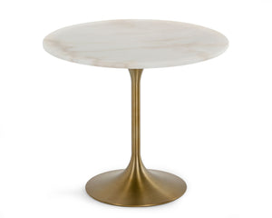 VIG Furniture Modrest Collins - Glam White Marble & Gold Dining Table VGGMM-DT-1089