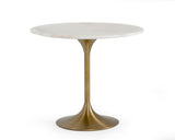 VIG Furniture Modrest Collins - Glam White Marble & Gold Dining Table VGGMM-DT-1089