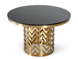 VIG Furniture Modrest Kowal - Glam Black Marble Dining Table VGGMM-DT-1426