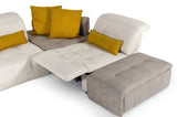 VIG Furniture David Ferrari Natura - Italian Modern Light Taupe Fabric Sectional Sofa with Manual Recliner VGFTNATURA